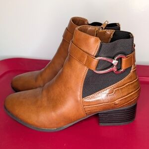 Karen Scott Tan Ankle Boots with Buckle Detail